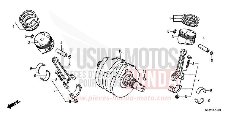 CRANKSHAFT/PISTON for Deauville ABS SHASTA WHITE (NH138) from 2011